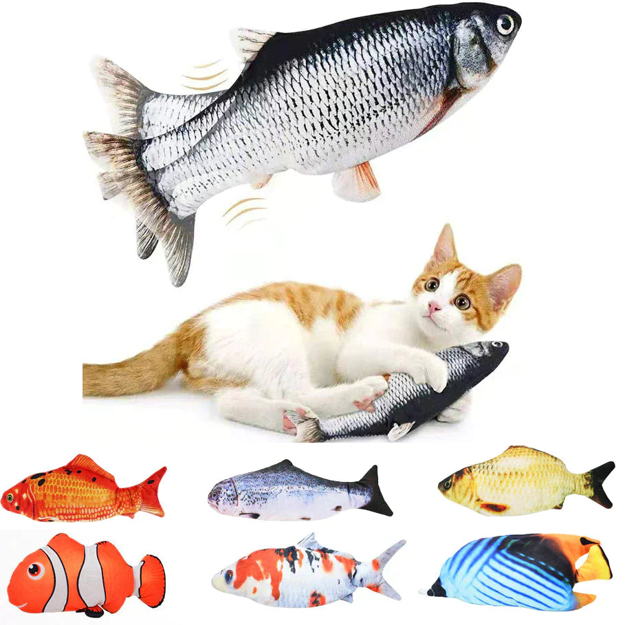 Cat Toys Electric Fish with USB Charging Built-In Lithium Battery Simulation Realistic Pet Molar Interactive Toys Pet Supplies