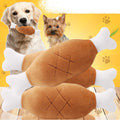 Double Bone Chicken Leg Plush Toy with Sound, Includes BB Device, Pet Toy for Dogs and Cats
