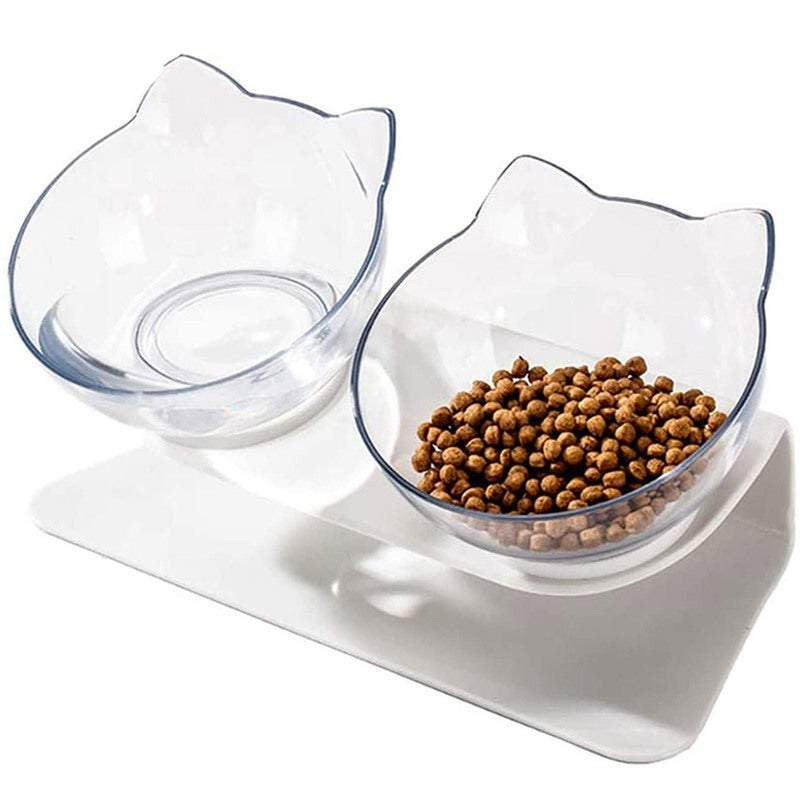Pet Bowls Feeders Tilted Elevated Cat for Food Water