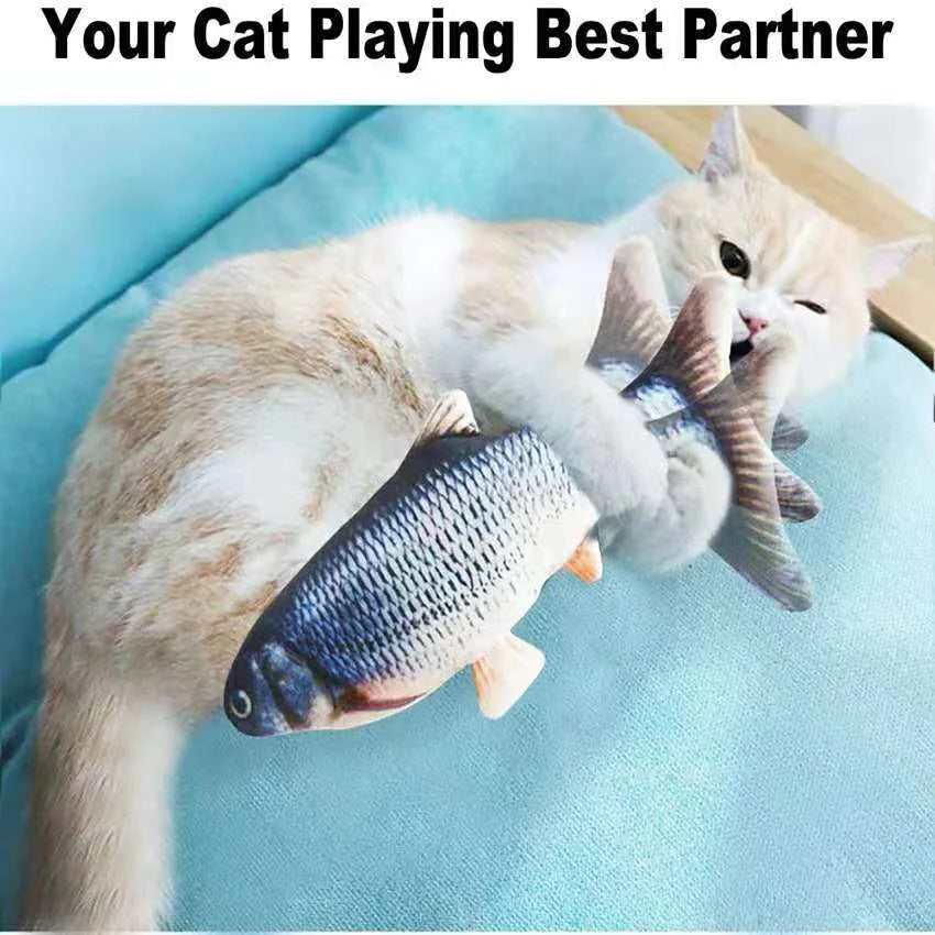 Cat Toys Electric Fish with USB Charging Built-In Lithium Battery Simulation Realistic Pet Molar Interactive Toys Pet Supplies