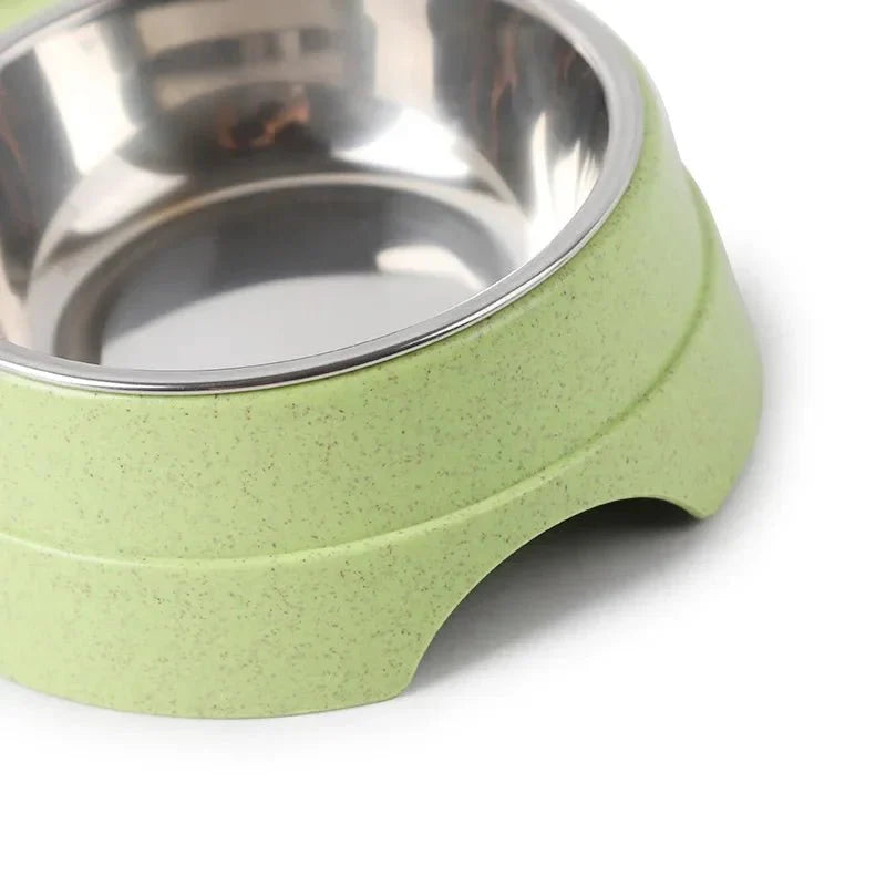 Double Stainless Steel Pet Bowl Set for Dogs and Cats – Non-Slip Design