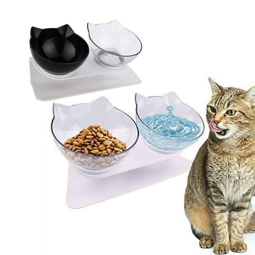 Pet Bowls Feeders Tilted Elevated Cat for Food Water
